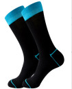 Unisex EU 38-46 Anti-Odor Black Socks Colorful Cuffs Premium Bamboo Crew Socks Super Soft 6 Pairs